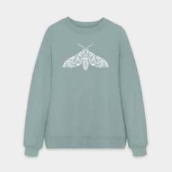Мужской свитшот oversize без начеса хлопок Мотылёк белый
