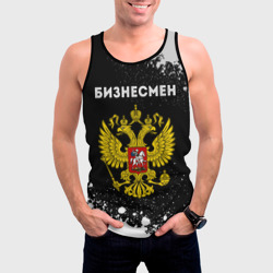 Мужская майка 3D Бизнесмен из России и герб РФ - фото 2