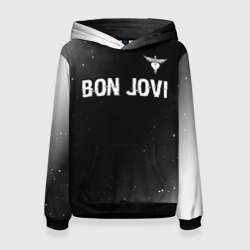 Bon Jovi glitch на темном фоне посередине – Женская толстовка 3D с принтом купить со скидкой в -32%