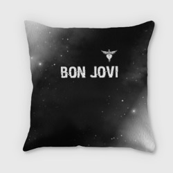 Подушка 3D Bon Jovi glitch на темном фоне посередине