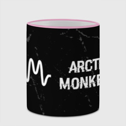 Кружка с полной запечаткой Arctic Monkeys glitch на темном фоне по-горизонтали - фото 2