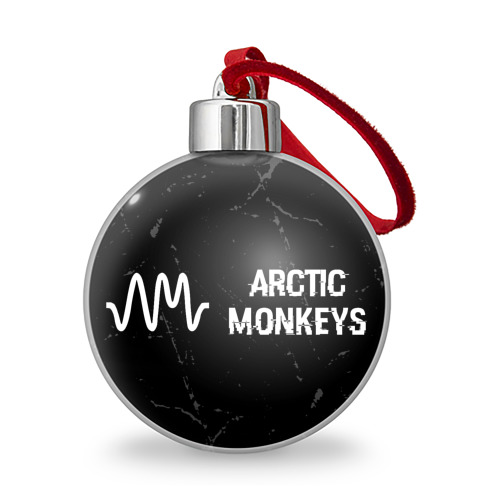 Ёлочный шар Arctic Monkeys glitch на темном фоне по-горизонтали