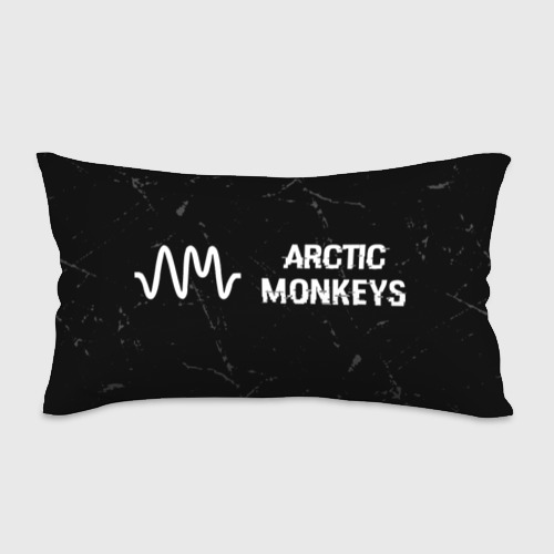 Подушка 3D антистресс Arctic Monkeys glitch на темном фоне по-горизонтали