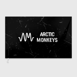 Флаг 3D Arctic Monkeys glitch на темном фоне по-горизонтали