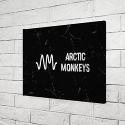 Холст прямоугольный Arctic Monkeys glitch на темном фоне по-горизонтали - фото 2