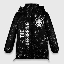 Женская зимняя куртка Oversize The Offspring glitch на темном фоне вертикально