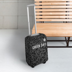 Чехол для чемодана 3D Green Day glitch на темном фоне посередине - фото 2