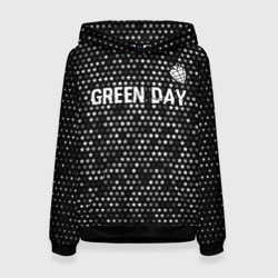 Женская толстовка 3D Green Day glitch на темном фоне посередине