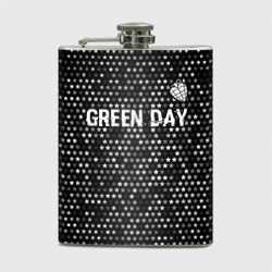 Фляга Green Day glitch на темном фоне посередине