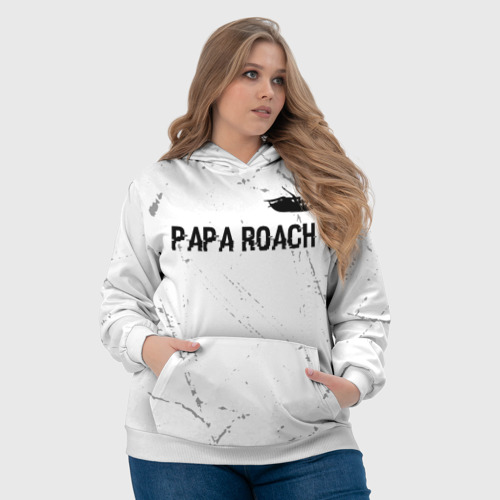 Женская толстовка 3D Papa Roach glitch на светлом фоне посередине, цвет 3D печать - фото 6