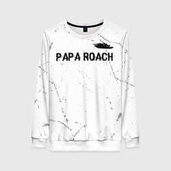 Женский свитшот 3D Papa Roach glitch на светлом фоне посередине