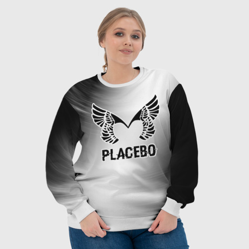 Женский свитшот 3D с принтом Placebo glitch на светлом фоне, фото #4