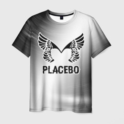 Мужская футболка 3D Placebo glitch на светлом фоне