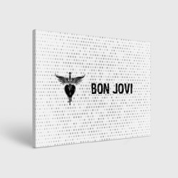 Холст прямоугольный Bon Jovi glitch на светлом фоне по-горизонтали