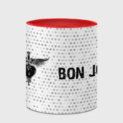 Кружка с полной запечаткой Bon Jovi glitch на светлом фоне по-горизонтали - фото 2