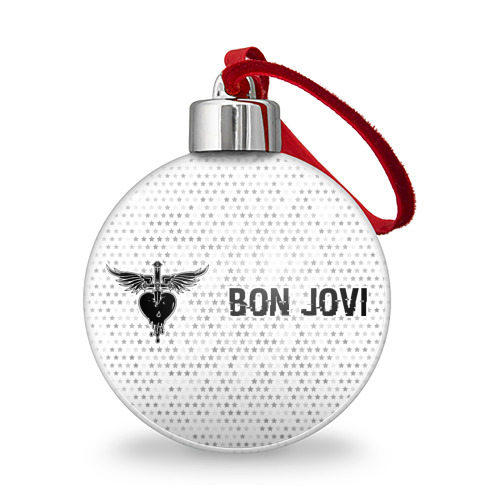 Ёлочный шар Bon Jovi glitch на светлом фоне по-горизонтали