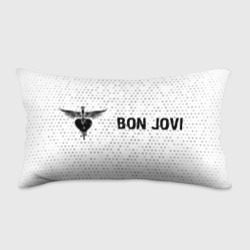 Подушка 3D антистресс Bon Jovi glitch на светлом фоне по-горизонтали