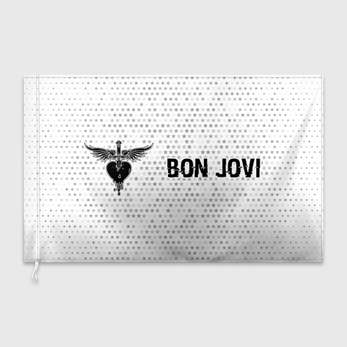 Флаг 3D Bon Jovi glitch на светлом фоне по-горизонтали - фото 3