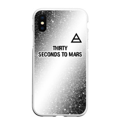 Чехол для iPhone XS Max матовый Thirty Seconds to Mars glitch на светлом фоне посередине