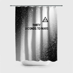 Штора 3D для ванной Thirty Seconds to Mars glitch на светлом фоне посередине