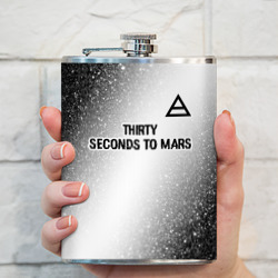 Фляга Thirty Seconds to Mars glitch на светлом фоне посередине - фото 2