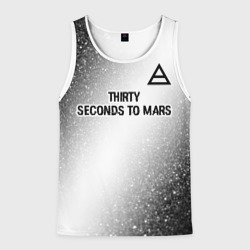 Мужская майка 3D Thirty Seconds to Mars glitch на светлом фоне посередине