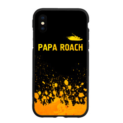 Чехол для iPhone XS Max матовый Papa Roach - gold gradient посередине