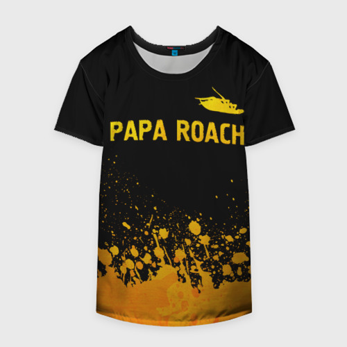 Накидка на куртку 3D Papa Roach - gold gradient посередине, цвет 3D печать - фото 4