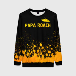 Женский свитшот 3D Papa Roach - gold gradient посередине