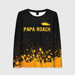 Женский лонгслив 3D Papa Roach - gold gradient посередине