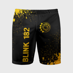 Мужские шорты спортивные Blink 182 - gold gradient вертикально