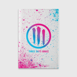 Обложка для паспорта матовая кожа Three Days Grace neon gradient style