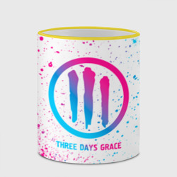 Кружка с полной запечаткой Three Days Grace neon gradient style - фото 2