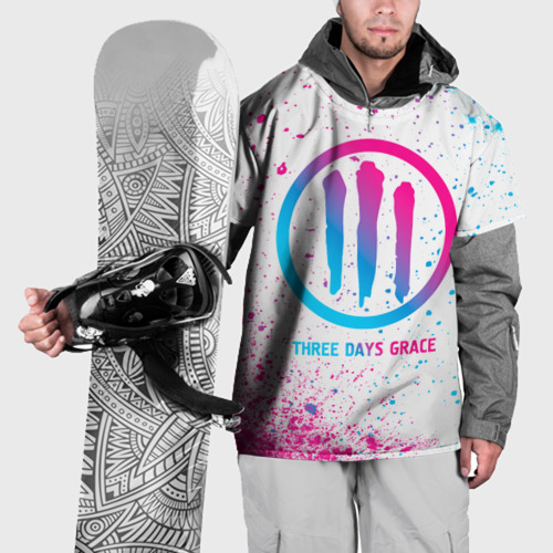 Накидка на куртку 3D Three Days Grace neon gradient style, цвет 3D печать