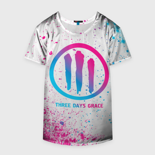 Накидка на куртку 3D Three Days Grace neon gradient style, цвет 3D печать - фото 4