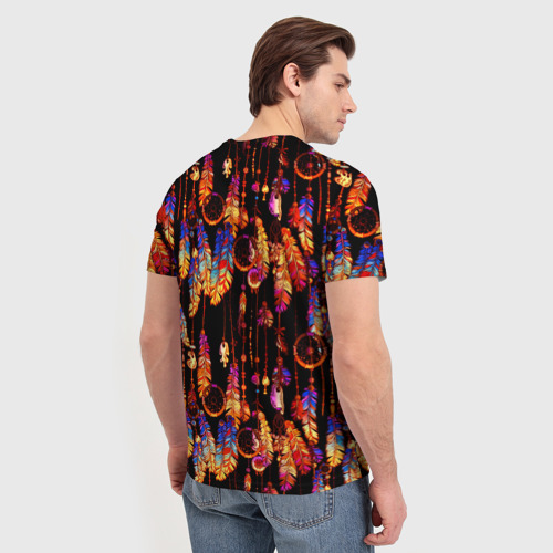 Мужская футболка 3D Ловцы снов с яркими перьями, цвет 3D печать - фото 4