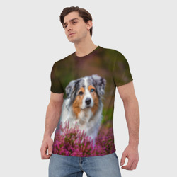 Мужская футболка 3D Аусси в цветах - фото 2