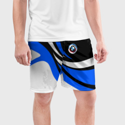 Мужские шорты спортивные BMW - синяя абстракция - фото 2