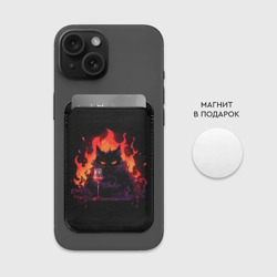 Картхолдер Magsafe магнитный Кот Бегемот с вином - фото 2