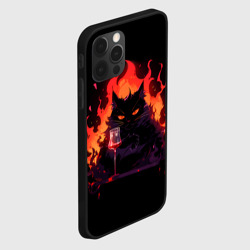 Чехол для iPhone 12 Pro Кот Бегемот с вином - фото 2