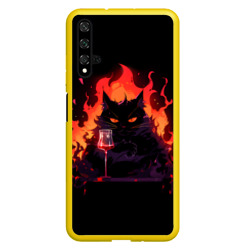 Чехол для Honor 20 Кот Бегемот с вином