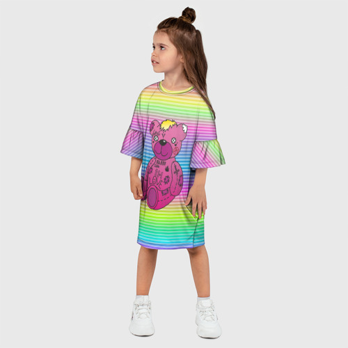 Детское платье 3D Медвежонок Лил Пип, цвет 3D печать - фото 3