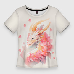Женская футболка 3D Slim Милый розовый дракон