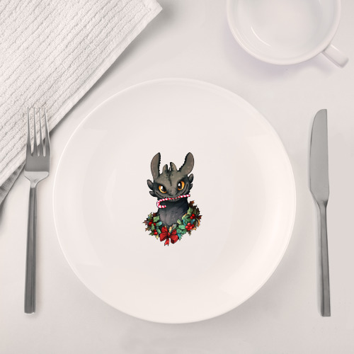 Набор: тарелка + кружка Новогодний Беззубик - фото 4