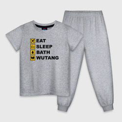 Детская пижама хлопок Еда сон ванна Wu-tang