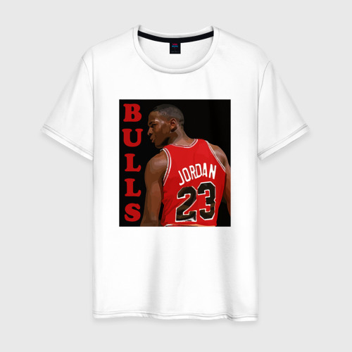 Мужская футболка хлопок Bulls Jordan, цвет белый