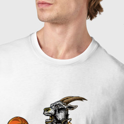 Футболка с принтом Goat Jordan для мужчины, вид на модели спереди №4. Цвет основы: белый