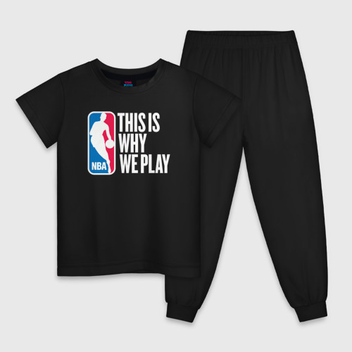 Детская пижама хлопок NBA вот почему мы играем, цвет черный