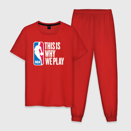 Мужская пижама хлопок с принтом NBA вот почему мы играем, вид спереди #2