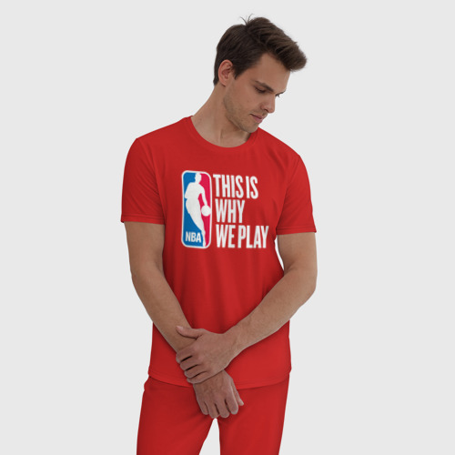 Мужская пижама хлопок с принтом NBA вот почему мы играем, фото на моделе #1